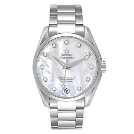 Omega Aqua Terra Steel MOP Diamond Dial Watch