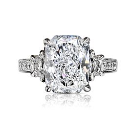 7 CARAT RADIANT CUT F COLOR VVS1 CLARITY DIAMOND ENGAGEMENT RING 14K WHITE GOLD GIA CERTIFIED 6 CT F VVS1 BY MIKE NEKTA