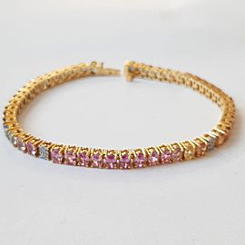 Pink Gold with Multi-Colored Sapphires ans Diamond Bracelet