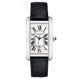 Cartier Tank Americaine Large 18K White Gold Mens Watch