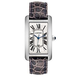 Cartier Tank Americaine Large White Gold Mens Watch
