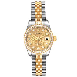 Rolex Datejust Steel Yellow Gold Diamond Ladies Watch