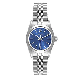 Rolex Oyster Perpetual Nondate Ladies Blue Dial Steel Watch