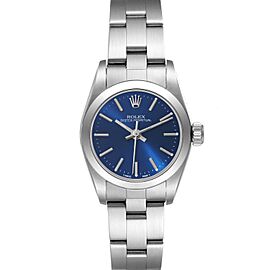 Rolex Oyster Perpetual Nondate Blue Dial Steel Ladies Watch