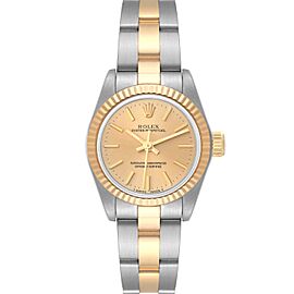 Rolex Oyster Perpetual Steel Yellow Gold Champagne Dial Ladies Watch
