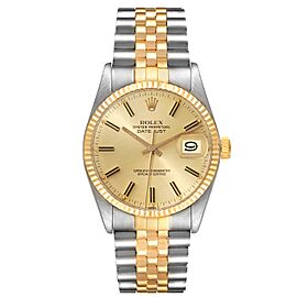 Rolex Datejust 36 Steel Yellow Gold Champagne Dial Vintage Mens Watch