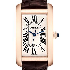 Cartier Tank Americaine Large 18K Rose Gold Mens Watch