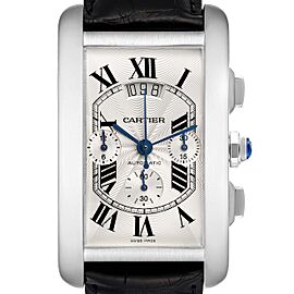 Cartier Tank Americaine White Gold Chronograph Mens Watch