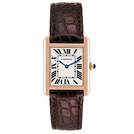 Cartier Tank Solo Rose Gold Steel Brown Dial Ladies Watch