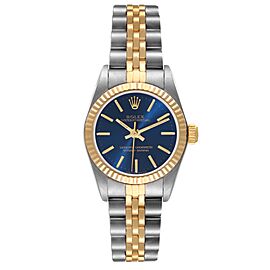 Rolex Oyster Perpetual Steel Yellow Gold Blue Dial Ladies Watch