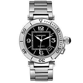 Cartier Pasha Seatimer Black Dial Automatic Steel Mens Watch