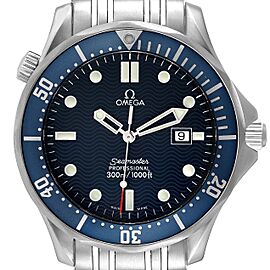 Omega Seamaster Diver 300M James Bond Blue Dial Steel Mens Watch