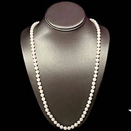 Akoya Pearl Necklace 14k Gold 27" 7.5 mm Certified $3,475
