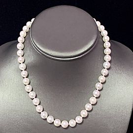Akoya Pearl Necklace 14k Yellow Gold 8.5 mm 16" Certified $3,950
