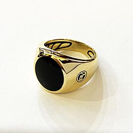 David Yurman 18k Gold Men's Signet with Black Onyx Ring