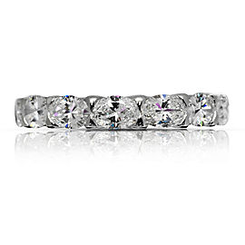 3 CARAT OVAL CUT DIAMOND ETERNITY BAND IN 18K WHITE GOLD U SHAPED SHARED PRONG 20 POINTER BY MIKE NEKTA