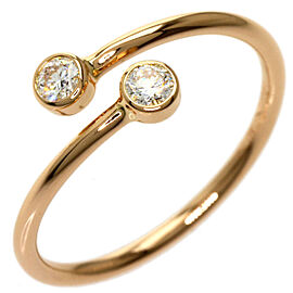TIFFANY & Co 18K Pink Gold Diamond hoop US 4.25 Ring