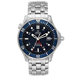 Omega Seamaster Diver GMT Steel Co-Axial Blue Dial Mens Watch