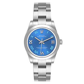 Rolex Oyster Perpetual Midsize Blue Dial Steel Ladies Watch