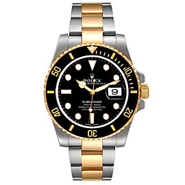 Rolex Submariner Steel Yellow Gold Black Dial Mens Watch