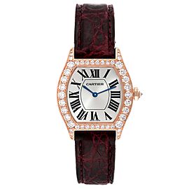 Cartier Tortue Rose Gold Diamond Bezel Ladies Watch