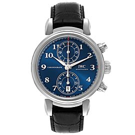 IWC Da Vinci Chronograph Blue Dial Steel Mens Watch