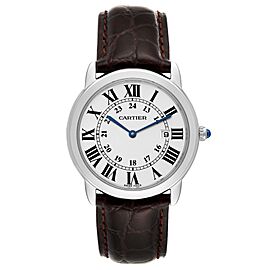 Cartier Ronde Solo Large Silver Dial Steel Mens Watch