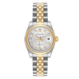 Rolex Datejust Steel Yellow Gold Diamond Dial Ladies Watch