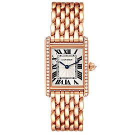 Cartier Tank Louis Small Rose Gold Diamond Ladies Watch