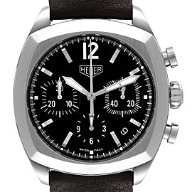 Tag Heuer Monza Re-Edition Chronograph Black Dial Steel Mens Watch