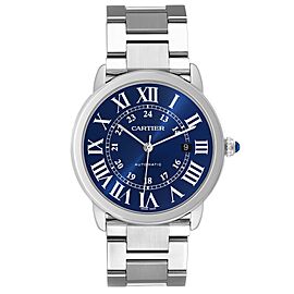 Cartier Ronde Solo XL Blue Dial Automatic Steel Mens Watch