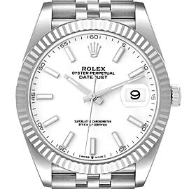 Rolex Datejust 41 Steel White Gold White Dial Mens Watch