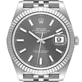 Rolex Datejust 41 Steel White Gold Slate Dial Mens Watch