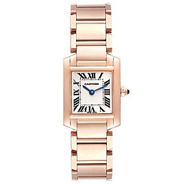 Cartier Tank Francaise 18k Rose Gold Quartz Ladies Watch