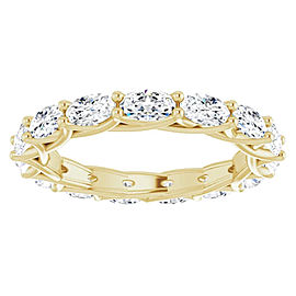3 CARAT OVAL-CUT DIAMOND ETERNITY RING YELLOW GOLD 20 POINTER G COLOR VS1 CLARITY SHARED PRONG BAND BY MIKE NEKTA NYC SIZE 4-9