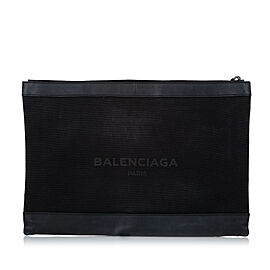 Balenciaga Navy Clip M Clutch Bag