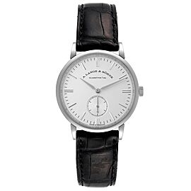 A. Lange and Sohne Saxonia White Gold Silver Dial Mens Watch