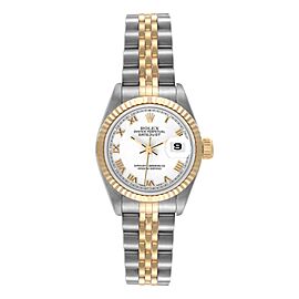 Rolex Datejust Steel Yellow Gold White Roman Dial Ladies Watch