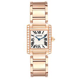 Cartier Tank Francaise Small Rose Gold Diamond Ladies Watch