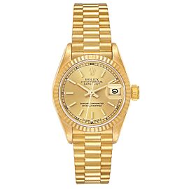 Rolex Datejust President Yellow Gold Champagne Dial Ladies Watch