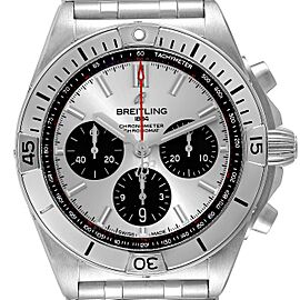 Breitling Chronomat B01 Silver Dial Steel Mens Watch