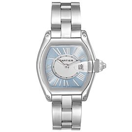 Cartier Roadster Blue and White Dial Steel Ladies Watch