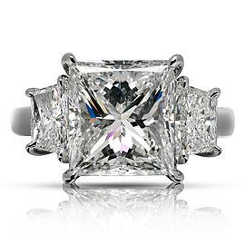 6 CARAT PRINCESS CUT G COLOR SI2 CLARITY DIAMOND ENGAGEMENT RING IN PLATINUM GIA CERTIFIED 5 CT G SI2 BY MIKE NEKTA