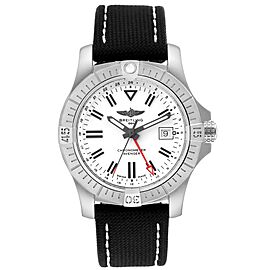 Breitling Avenger GMT White Dial Steel Mens Watch