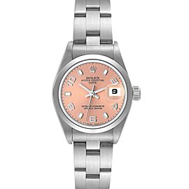 Rolex Date Salmon Dial Oyster Bracelet Steel Ladies Watch