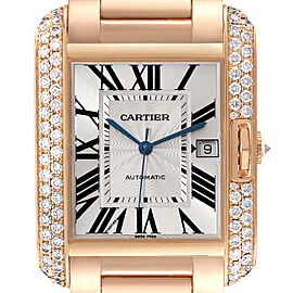 Cartier Tank Anglaise Large 18K Rose Gold Diamond Watch