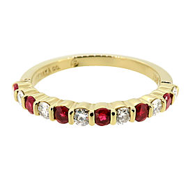 Tiffany & Co. Yellow Gold Ruby Diamond Wedding Band Ring