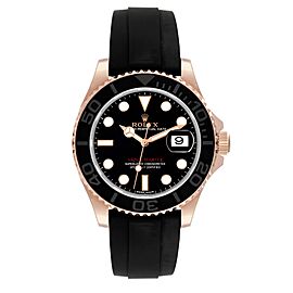Rolex Yachtmaster 40mm Rose Gold Oysterflex Bracelet Mens Watch