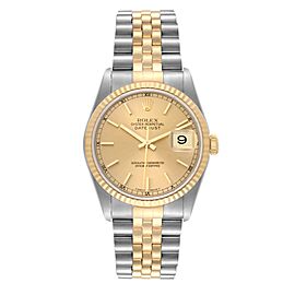 Rolex Datejust Steel Yellow Gold Champagne Dial Mens Watch