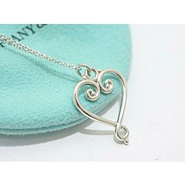 Tiffany & Co Sterling Silver Venezia Goldoni Heart Pendant Necklace